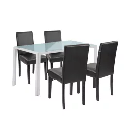 Mira 4+1 étkező garnitúra fehér-fekete