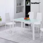 Ezra 140 cm szögletes üveg étkezőasztal