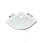 Modena Slim íves alacsony akril zuhanytálca 80x80 cm