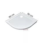 Modena Slim íves alacsony akril zuhanytálca 90x90 cm