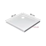 Modena Slim szögletes alacsony akril zuhanytálca 80x80 cm