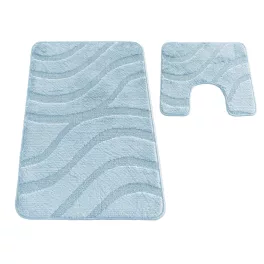   Komplet łazienkowy Montana z wycięciem Symphony Baby Blue Komplet (50 cm x 80 cm i 40 cm x 50 cm)