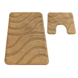   Komplet łazienkowy Montana z wycięciem Symphony D.Beige Komplet (50 cm x 80 cm i 40 cm x 50 cm)