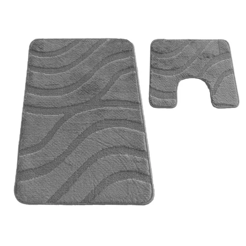 Komplet łazienkowy Montana z wycięciem Symphony Metal Grey Komplet (50 cm x 80 cm i 40 cm x 50 cm)