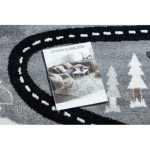 Kab. Szőnyeg FUN Route gyerekeknek, utca, állatok szürke 200x290 cm