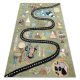 Szőnyeg FUN Route gyerekeknek, utca, állatok zöld 200x290 cm