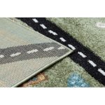 Kab. Szőnyeg FUN Route gyerekeknek, utca, állatok zöld 200x290 cm