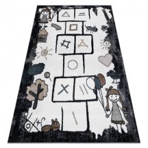   Szőnyeg FUN Hop gyerekeknek, ugróiskola, állatok fekete 200x290 cm