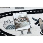 Kab. Szőnyeg FUN Route gyerekeknek, utca, állatok krém 180x270 cm