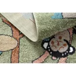 Kab. Szőnyeg FUN Route gyerekeknek, utca, állatok zöld 160x220 cm