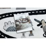 Kab. Szőnyeg FUN Route gyerekeknek, utca, állatok krém 160x220 cm