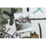 Kab. Szőnyeg FUN Hop gyerekeknek, ugróiskola, állatok zöld 160x220 cm