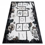 Kab. Szőnyeg FUN Hop gyerekeknek, ugróiskola, állatok fekete 160x220 cm