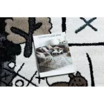 Kab. Szőnyeg FUN Hop gyerekeknek, ugróiskola, állatok fekete 160x220 cm