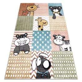   Kab. Szőnyeg FUN Pets gyerekeknek, állatok színes 140x190 cm