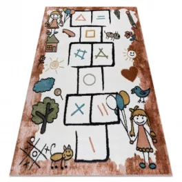   Kab. Szőnyeg FUN Hop gyerekeknek, ugróiskola, állatok rózsaszín 140x190 cm