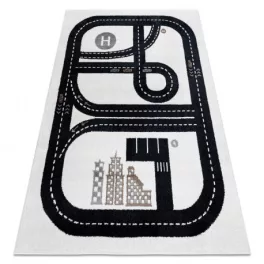   Kab. Szőnyeg FUN Track gyerekeknek, utca, város krém 80x150 cm