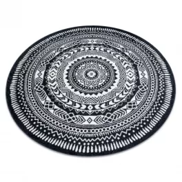   Kab. Szőnyeg FUN Napkin szalvéta kör - черен kör 200 cm