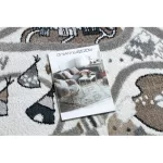 Kab. Szőnyeg FUN Land gyerekeknek, a falu, utcákon, kör - krém kör 160 cm