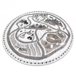 Kab. Szőnyeg FUN Land gyerekeknek, a falu, utcákon, kör - krém kör 120 cm