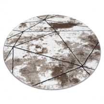   Modern COZY szőnyeg Polygons Kör, Geometriai, háromszögek - barna kör 120 cm