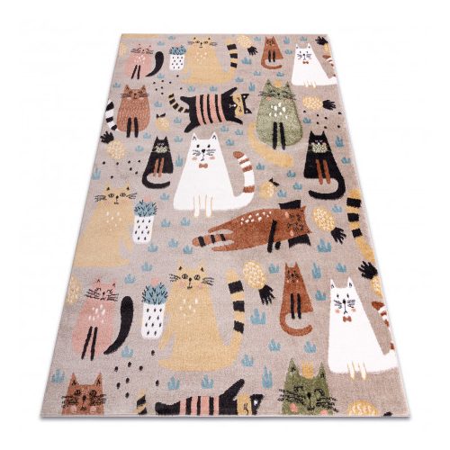 Kab. Szőnyeg FUN Kittens gyerekeknek, macskák bézs 240x330 cm