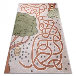   Kab. Szőnyeg FUN Honey gyerekeknek, medve, méhek bézs 200x290 cm