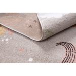 Kab. Szőnyeg FUN Sweety gyerekeknek, egyszarvú, szivárvány bézs 140x190 cm