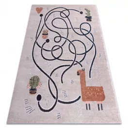   Kab. Szőnyeg FUN Game gyerekeknek, játék, láma bézs 80x150 cm
