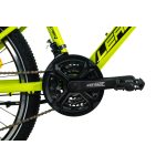 Leader Fox SPIDER gyermek kerékpár fiús, 2026 24"/14", sárga-zöld