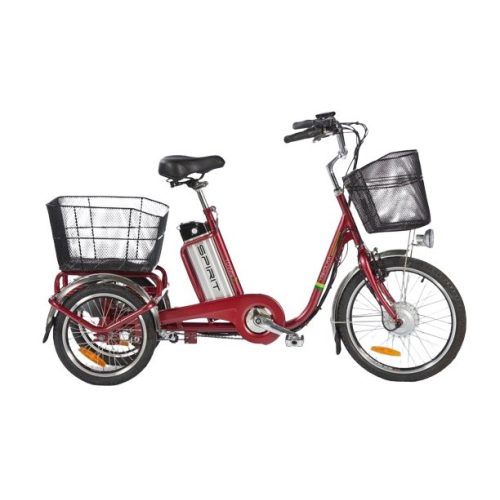 Spirit SHOPPING2 elektromos kerékpár, piros háromkerekű, 250W, 36V/18Ah
