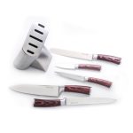 G21 Gourmet Steely 5 db-os kés szett + rozsdamentes acél tartóval