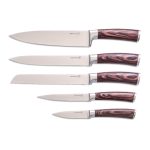 G21 Gourmet Steely 5 db-os kés szett + rozsdamentes acél tartóval