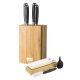 G21 Gourmet Damascus késkészlet bambusz blokkban 4 db + köszörűkő