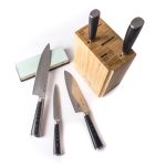 Késkészlet G21 Gourmet Premium 5 db bambusz késtartóban + csiszolókő