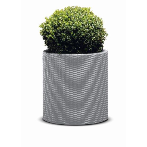 Keter Cylinder L virágcserép Silver Grey
