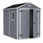 Keter MANOR 6 x 8 DD kerti tároló szürke / fehér, padlóval