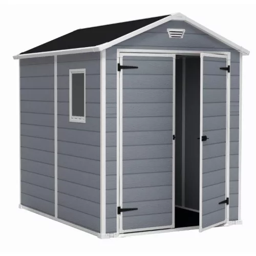 Keter MANOR 6 x 8 DD kerti tároló szürke / fehér, padlóval