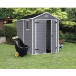 Keter MANOR 6 x 8 DD kerti tároló szürke / fehér, padlóval