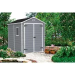 Keter MANOR 6 x 8 DD kerti tároló szürke / fehér, padlóval