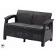 Keter Corfu kerti bútor love seat kétszemélyes kanapé, grafitszürke