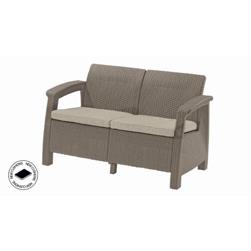 Kerti bútor Keter Corfu love seat kétszemélyes kanapé, cappuccino szín