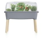 Prosperplast RESPANA PLANTER WOOD HIGH SET palántázó 78 cm szürke kő