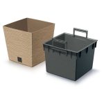 Prosperplast FURU SQUARE LOW ECO WOOD kaspó 24 cm naturo