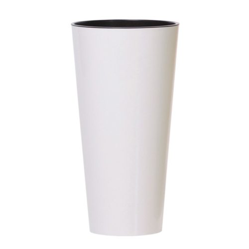 Prosperplast TUBUS SLIM fehér fényes 20 cm virágcserép