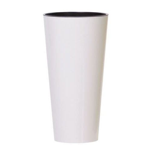 Prosperplast TUBUS SLIM fehér fényes 25 cm virágcserép