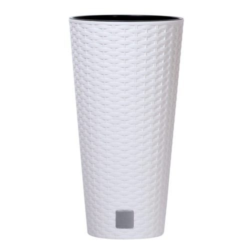 Prosperplast Rato Tubus virágcserép fehér 25 cm-es betéttel