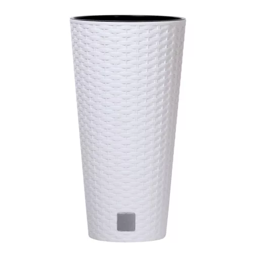 Prosperplast Rato Tubus virágcserép fehér 40 cm-es betéttel