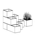 Virágcserép Prosperplast MADERA SQUARE öko fa 38,5 cm kávé