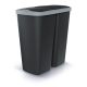 Hulladékgyűjtő Prosperplast COMPACTA Q DUO, 45 l fekete, világosszürke fedéllel